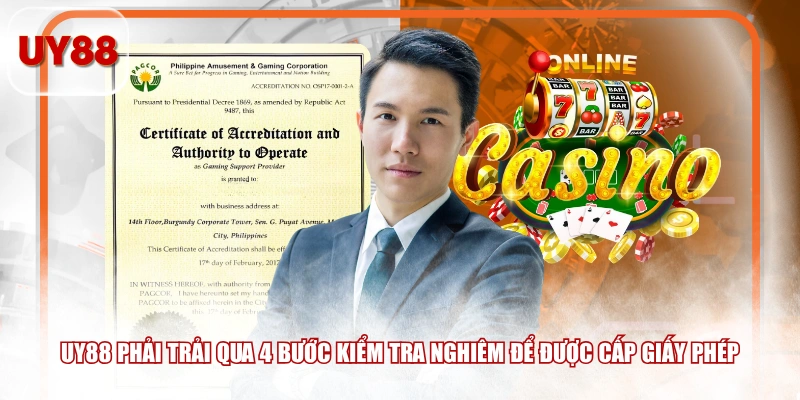 UY88 phải trải qua 4 bước kiểm tra nghiêm để được cấp giấy phép